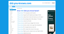 Desktop Screenshot of did-you-knows.com